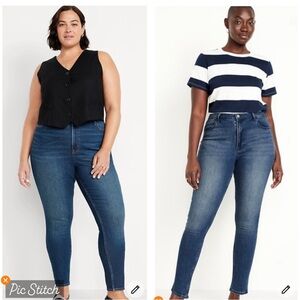 Old Navy Women's Skinny Jeans - Dark Blue